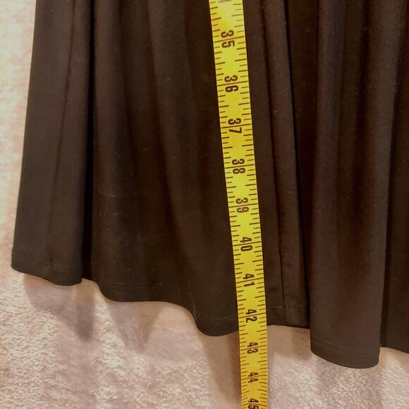 Dressbarn Womens 12 MidiDress Black V Neck Fit Flare Career Stretchy  Date Party - Picture 5 of 9